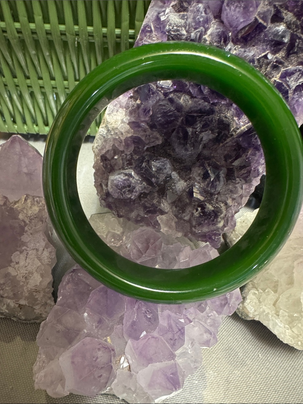 Vibrant Green Nephrite Jade Bangle